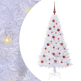 sztuczna-choinka-z-150-diodami-led-bialy-150-cm-pvc-i-stal