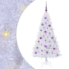 sztuczna-choinka-z-150-diodami-led-bialy-150-cm-pvc-i-stal