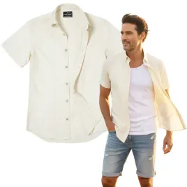 koszula-meska-z-krotkim-rekawem-kremowa-lniana-regular-fit-pako-jeans