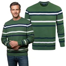 elegancki-sweter-meski-zielony-w-paski-klasyczny-bawelniany-l-pako-jeans