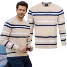 elegancki-sweter-meski-bezowy-w-paski-klasyczny-bawelniany-m-pako-jeans