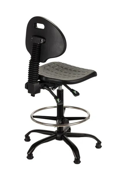 Krzesło wysokie PUR KP-2B-PRO asynchro, podnóżek, 590–840 mm — MM