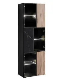 witryna-wysoka-czarny-dab-vicking-czarny-marmur-60cm-nes-am
