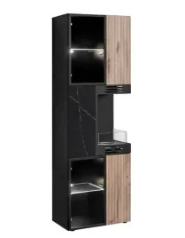 witryna-wysoka-biokominek-czarny-dab-vicking-czarny-marmur-60cm-nes-am