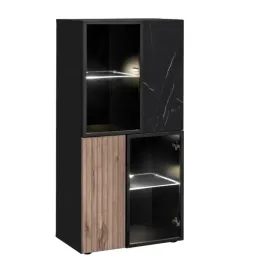 witryna-niska-czarny-dab-vicking-czarny-marmur-60cm-nes-am