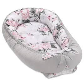kokon-pink-flowers-grey-bawelna-velvet