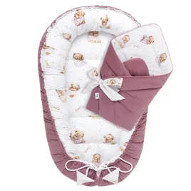 zestaw-kokon-z-rozkiem-white-sleeping-teddy-bear-old-rosa-bawelna-velve