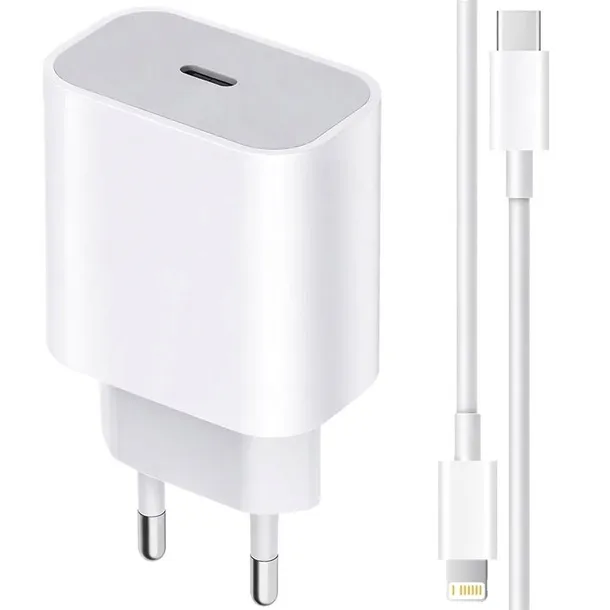 SZYBKA ŁADOWARKA DO IPHONE USB-C IPHONE LIGHTING KOSTKA 20W + KABEL 1M