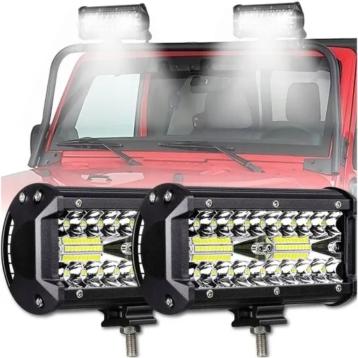 ZESTAW LAMPA ROBOCZA HALOGEN SAMOCHODOWY QUAD 2x 120W MOCNY LED IP68