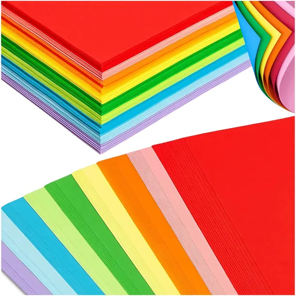 PAPIER KOLOROWY A4 80G/M2 200 KARTEK RYSUNKOWY CIENKI WYCINANKA KSERO