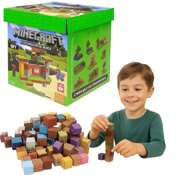 Magnetyczne Klocki Budowlane Dla Dzieci 140 el + 10 figurek