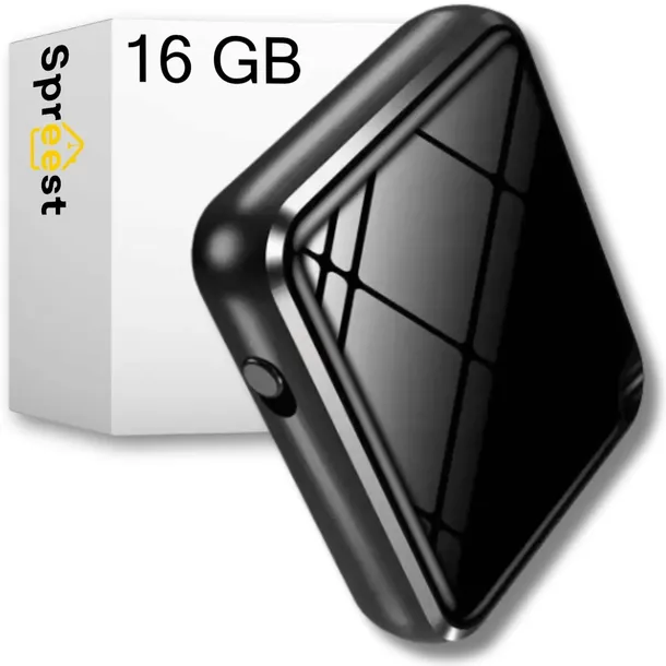 DYKTAFON SZPIEGOWSKI MINI CYFROWY PODSŁUCH MAŁY PENDRIVE 16GB SŁUCHAWKI