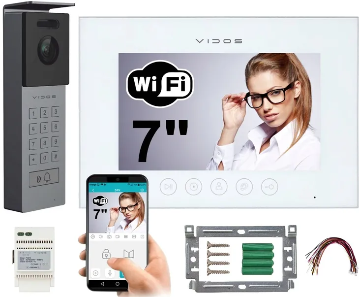 Zestaw wideodomofon WiFi M11W-X + S12D VIDOS X Aplikacja Android IOS