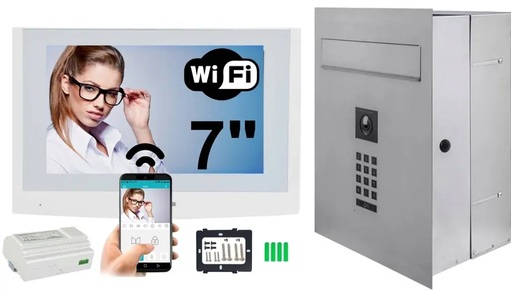 Wideodomofon VIDOS 2IP ze skrzynką na listy S204-SKP Monitor M200W-X WIFi