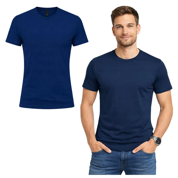 Koszulka męska robocza T-SHIRT granatowa 100% Bawełna Amerykańska OEKO-TEX