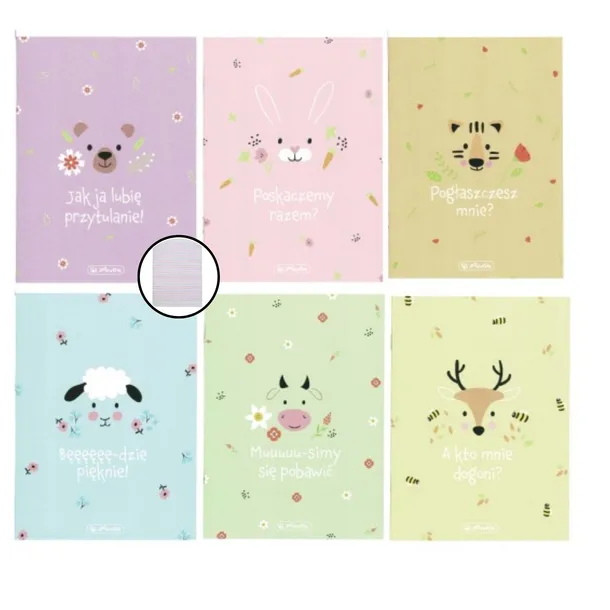 Zeszyt A5 32k. linia podwójna wąska Herlitz Pastel Cute