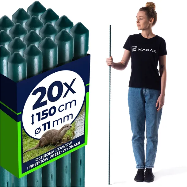 20 SZT. PALIKI SŁUPKI TYCZKI 150 cm DO OGRODZENIA PASTUCHA STALOWE NA WYDRY