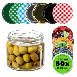 50szt-sloik-szklany-330ml-sloiki-na-miod-zakretki-fi82-300ml-przetwory-dzem