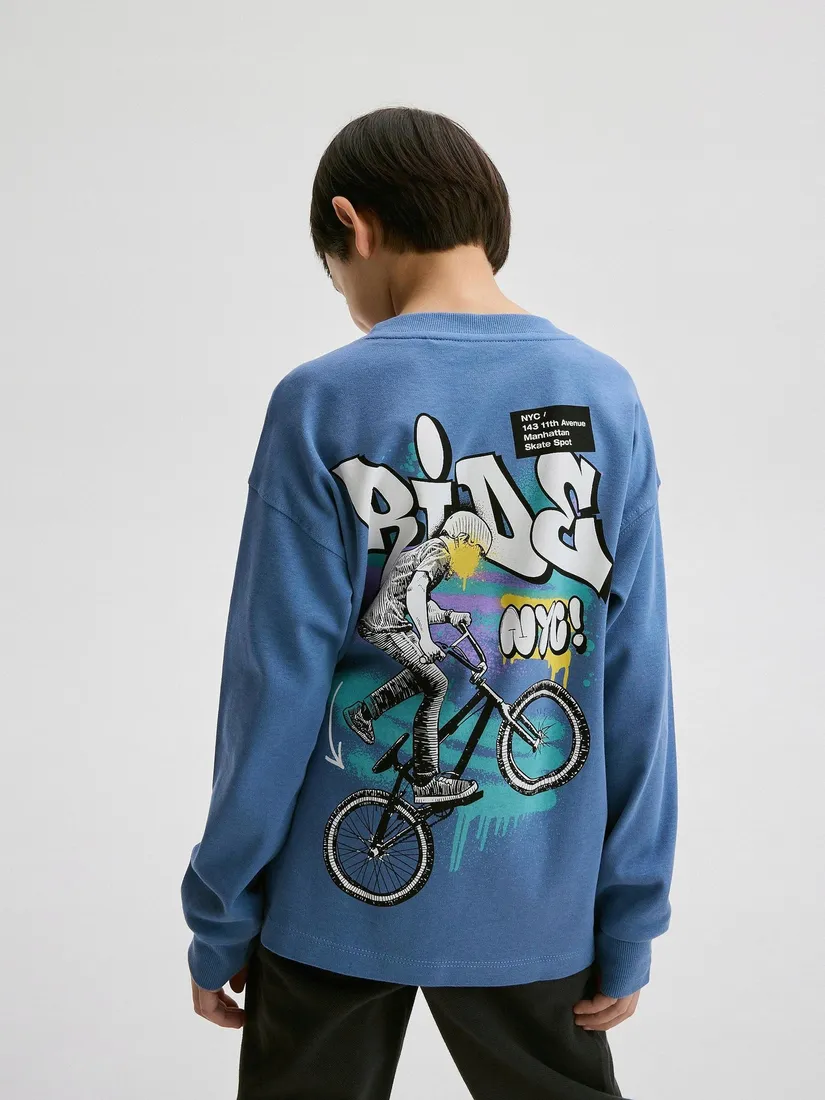 niebieska-bluza-oversize-reserved-146-stan-nowy