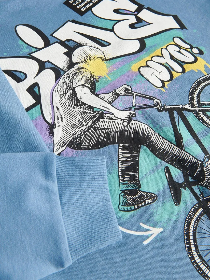 niebieska-bluza-oversize-reserved-146-stan-nowy