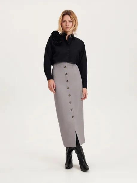 szara-spodnica-maxi-reserved-m-linia-regular