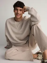 bezowa-bawelniana-gladka-bluza-oversize-reserved-l