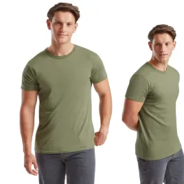 koszulka-meska-t-shirt-basic-bawelna-iconic-fruit-of-the-loom-61430-oliwka