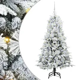 sztuczna-choinka-z-zawiasami-z-podstawa-bialy-150-cm-pe-i-pvc