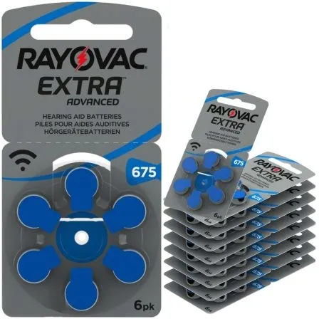 60x Baterie słuchowe RAYOVAC EXTRA 675 PR44 06-2027