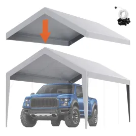 namiot-garazowy-vevor-carport-3x6m-wodoodporny-dachowy-zadaszenie-szary