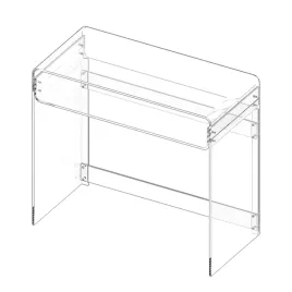 biurko-akrylowe-vevor-dwupoziomowy-przezroczysty-stolik-z-polka-40x85x75cm