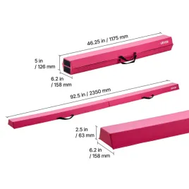 vevor-belka-gimnastyczna-dla-dzieci-skladana-233-cm-udzwig-90-7-kg-rozowa
