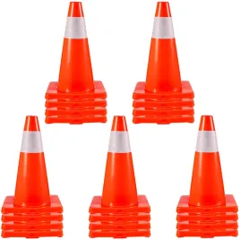 vevor-20-pacholkow-drogowych-18-cali-z-odblaskami-podstawa-pcv-mocne