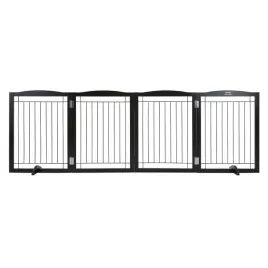 vevor-wolnostojaca-bramka-dla-psa-4-panele-skladana-brazowa-96-5-szeroka