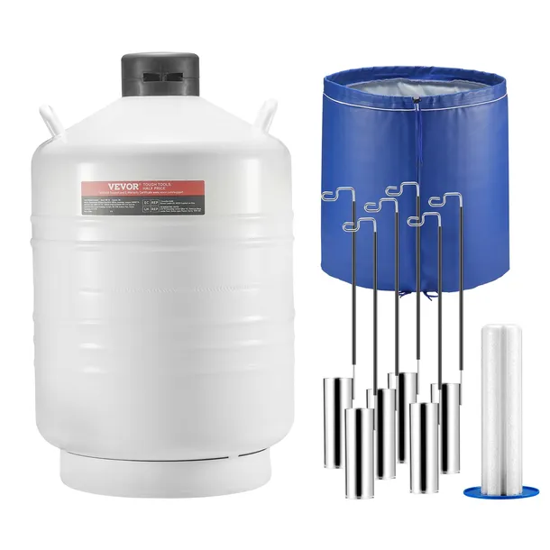 ZBIORNIK NA CIEKŁY AZOT VEVOR 30L ALUMINIOWY DEWAR 6 KANISTRÓW FUTERAŁ