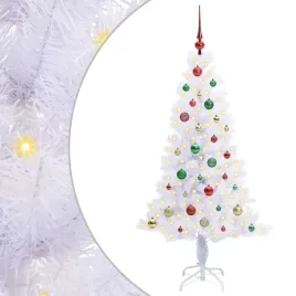 sztuczna-choinka-z-150-diodami-led-bialy-150-cm-pvc-i-stal