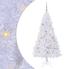 sztuczna-choinka-z-150-diodami-led-bialy-150-cm-pvc-i-stal