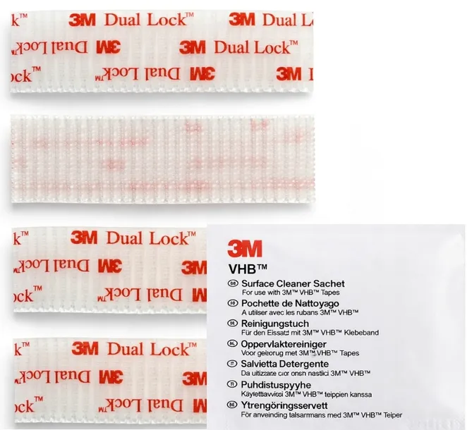 25mm x 90mm 4 szt 3M DUAL LOCK SJ3650 RZEP PRZEŹROCZYSTY 38 na cm² +CZYŚCIK
