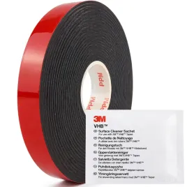 Zdjęcie produktu 12mm x 5m / 3M PT1100 TAŚMA SAMOCHODOWA DO LISTEW I EMBLEMATÓW + czyścik