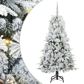 sztuczna-choinka-z-zawiasami-z-podstawa-bialy-150-cm-pe-i-pvc