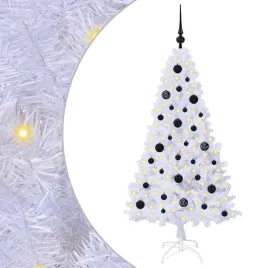 sztuczna-choinka-z-150-diodami-led-bialy-150-cm-pvc-i-stal