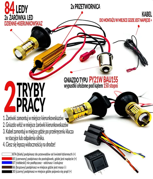 led-zarowki-dzienne-kierunkowskazy-2w1-py21w-numer-katalogowy-czesci-soczewki-halogeny-lampy