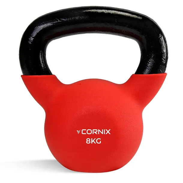 KETTLEBELL 8 kg CORNIX WINYLOWY ŻELIWNY HANTEL KETTLE ODWAŻNIK OBCIĄŻNIK