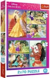 puzzle-2-x-70-el-bajkowe-dni-disney-princess-ksiezniczki-trefl