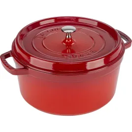 staub-la-cocotte-28cm-okragly-czerwony-zeliwny