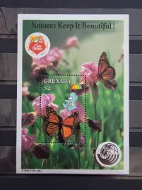 znaczki-fauna-owady-motyle-grenada-czysty-zn39