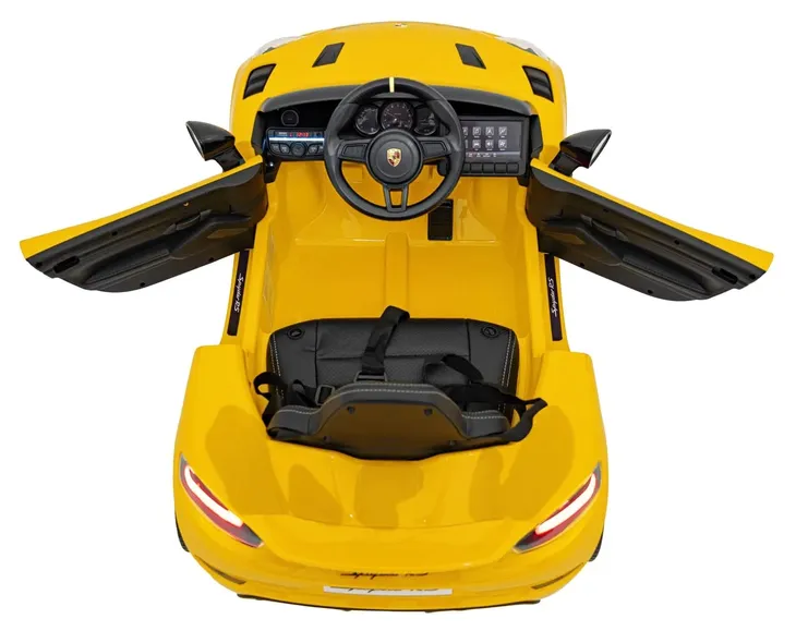 auto-porsche-spyder-rs-718-lakier-zolty-dla-dzieci-gratisy-szerokosc-pojazdu-66-cm