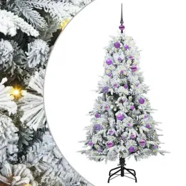 sztuczna-choinka-z-zawiasami-z-podstawa-bialy-150-cm-pe-i-pvc