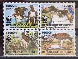 znaczki-fauna-ptaki-drapiezne-gwinea-kasowany-r10