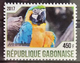 znaczki-fauna-ptaki-papugi-gabon-czysty-r4